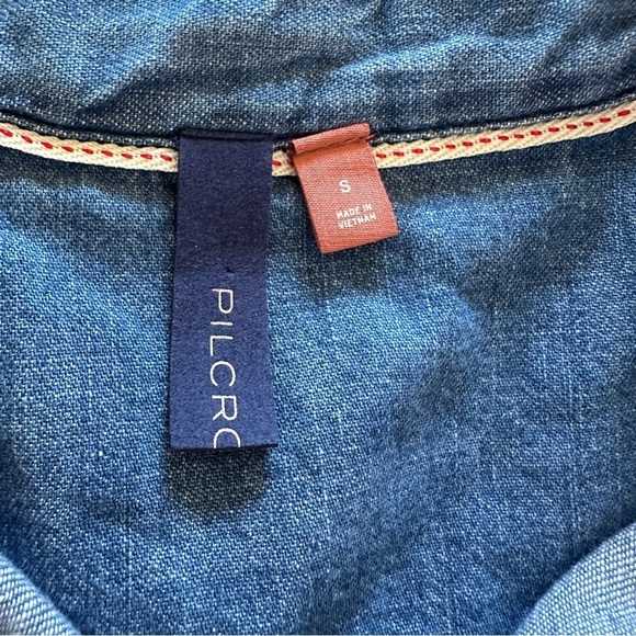 Anthropologie Pilcro Tie Neck Denim Shirt Size S - Picture 5 of 8